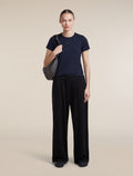 Women's Merino 200 Tech Lite Short Sleeve Crop Slim Tee Midnight Navy - 4