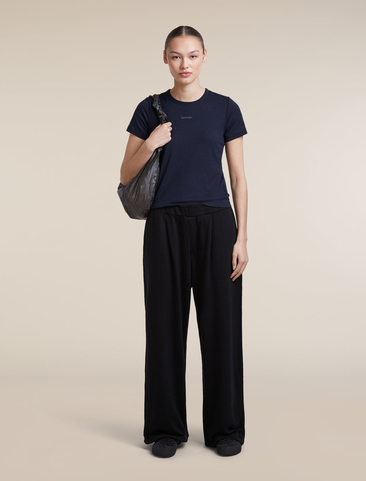 Women's Merino 200 Tech Lite Short Sleeve Crop Slim Tee Midnight Navy - 4