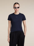 Women's Merino 200 Tech Lite Short Sleeve Crop Slim Tee Midnight Navy - 5