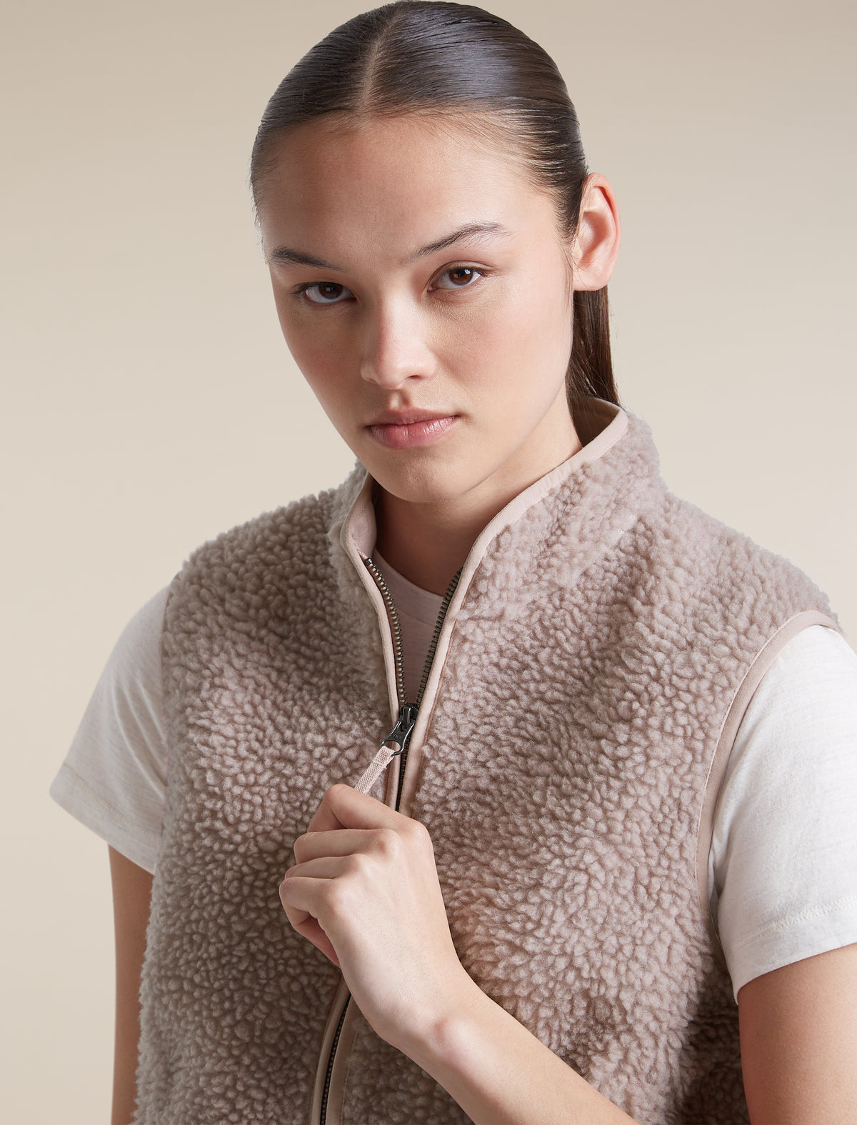 Women's Merino Blend 960 RealFleece™ High Pile Vest Pink Quartz Heather - 7