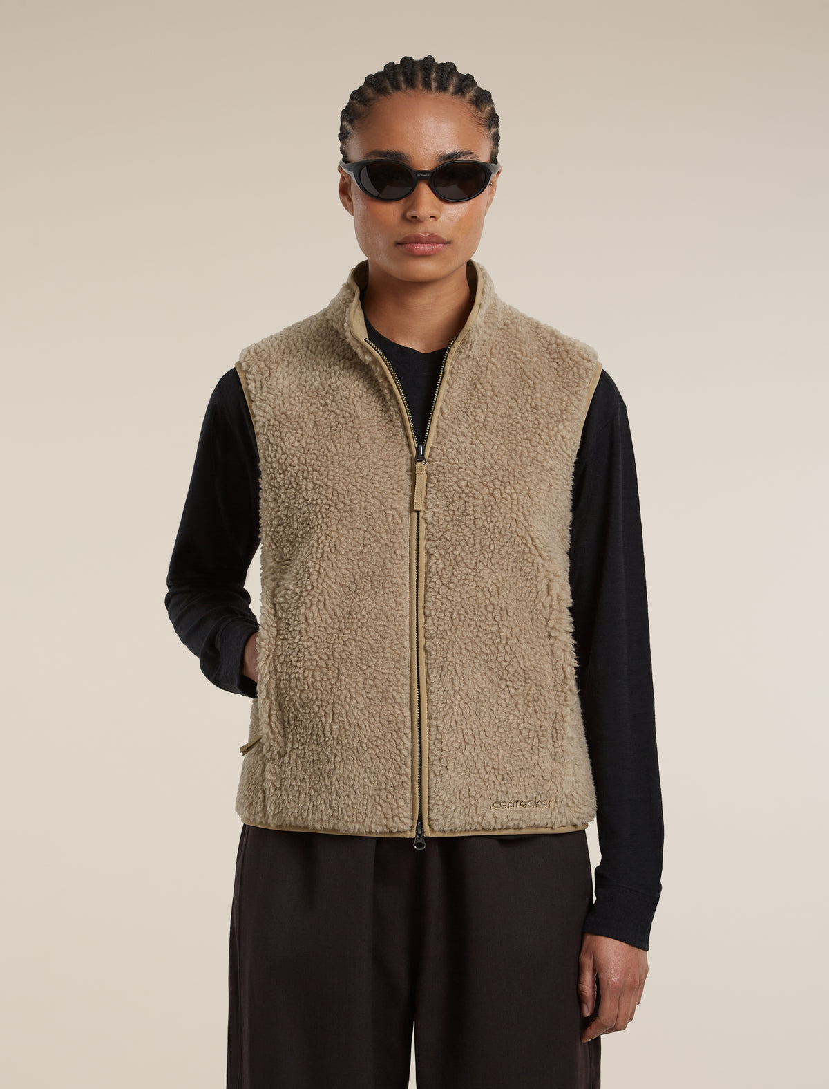 Women's Merino Blend 960 RealFleece™ High Pile Vest Bay Heather/Cumin - 5