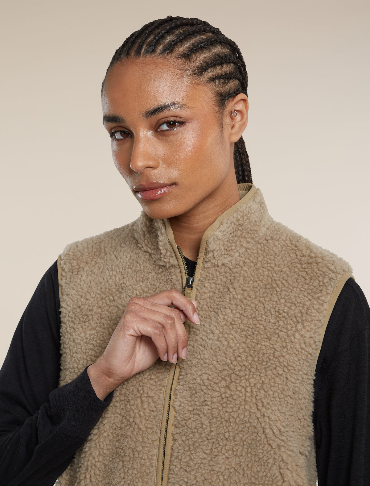 Women's Merino Blend 960 RealFleece™ High Pile Vest Bay Heather/Cumin - 6