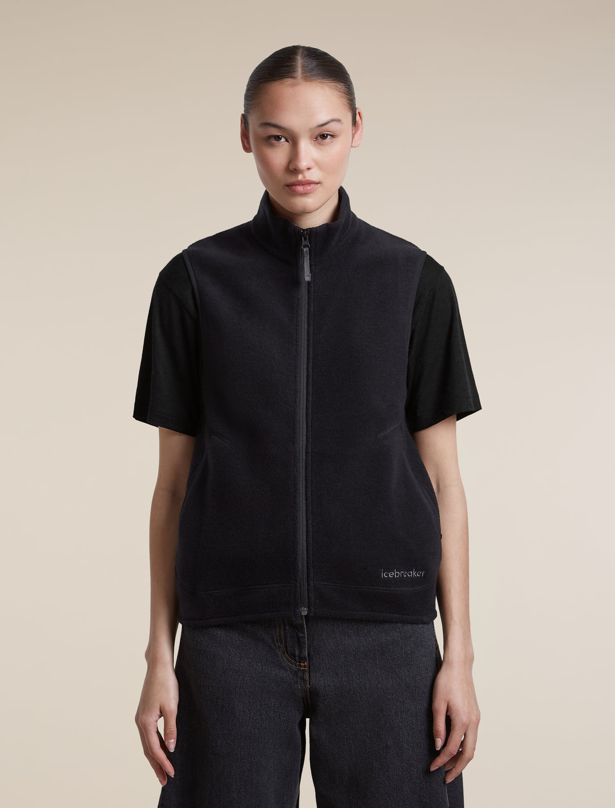 Women's Merino Blend 800 RealFleece™ Classic Pile Vest Black - 1