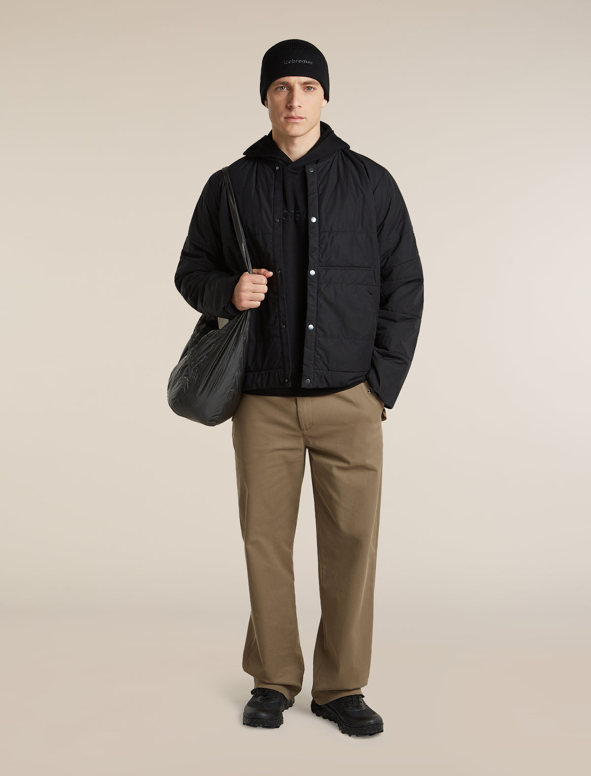 Men's Merino 360 RealFleece™ Elemental Long Sleeve Hoodie Black - 4