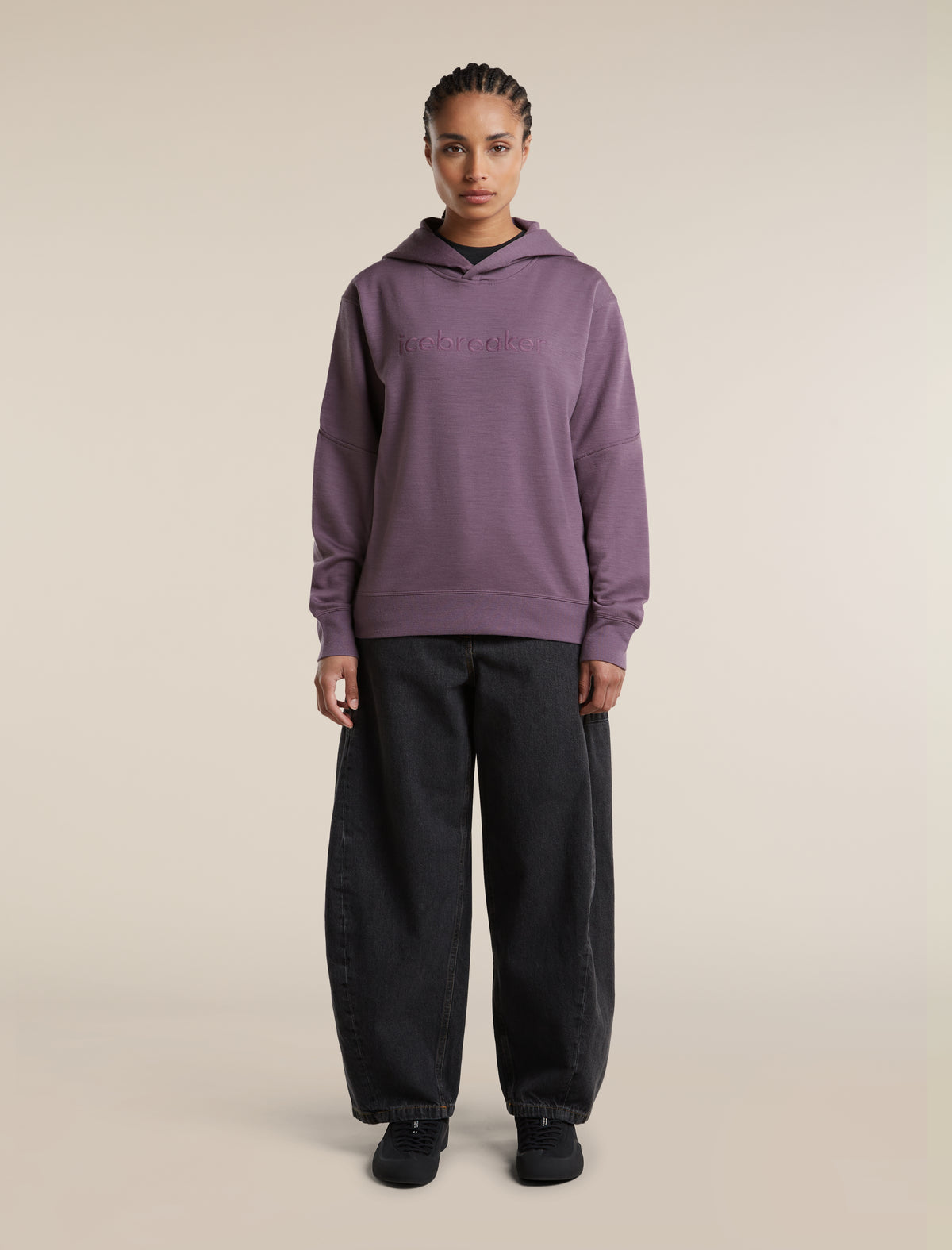 Women's Merino 360 RealFleece™ Elemental Long Sleeve Hoodie Grey Plum - 3