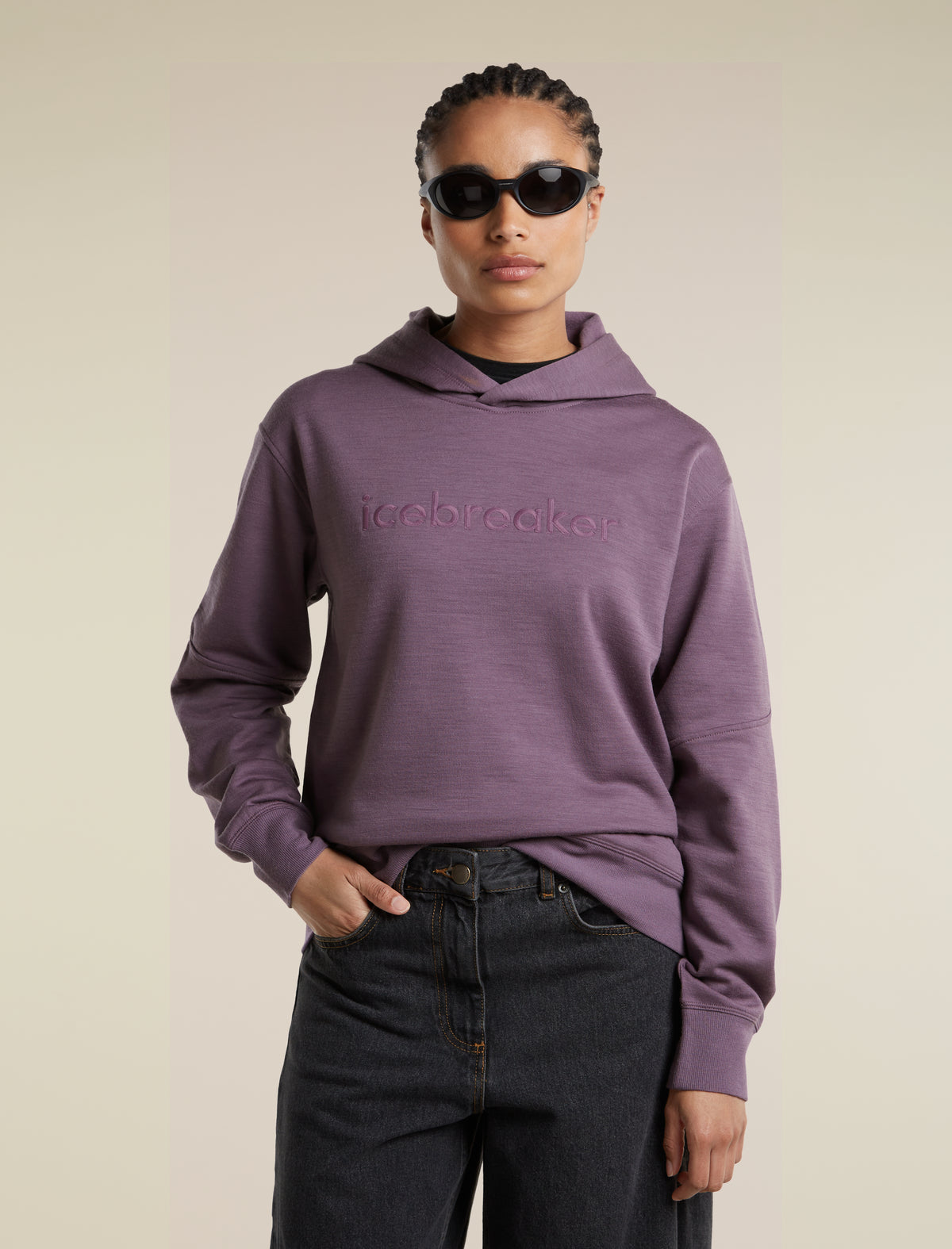 Women's Merino 360 RealFleece™ Elemental Long Sleeve Hoodie Grey Plum - 5