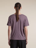 Women's Merino 150 Tech Lite Short Sleeve Relaxed V Neck Tee Grey Plum - 2