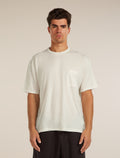Unisex Merino 150 Short Sleeve Pocket Tee Ecru hthr - 5