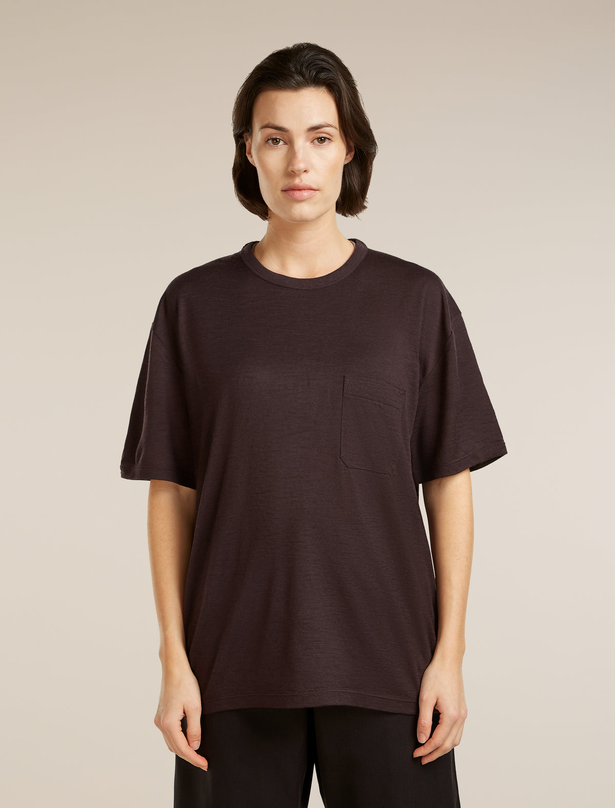 Unisex Merino 150 Short Sleeve Pocket Tee Bittersweet - 3