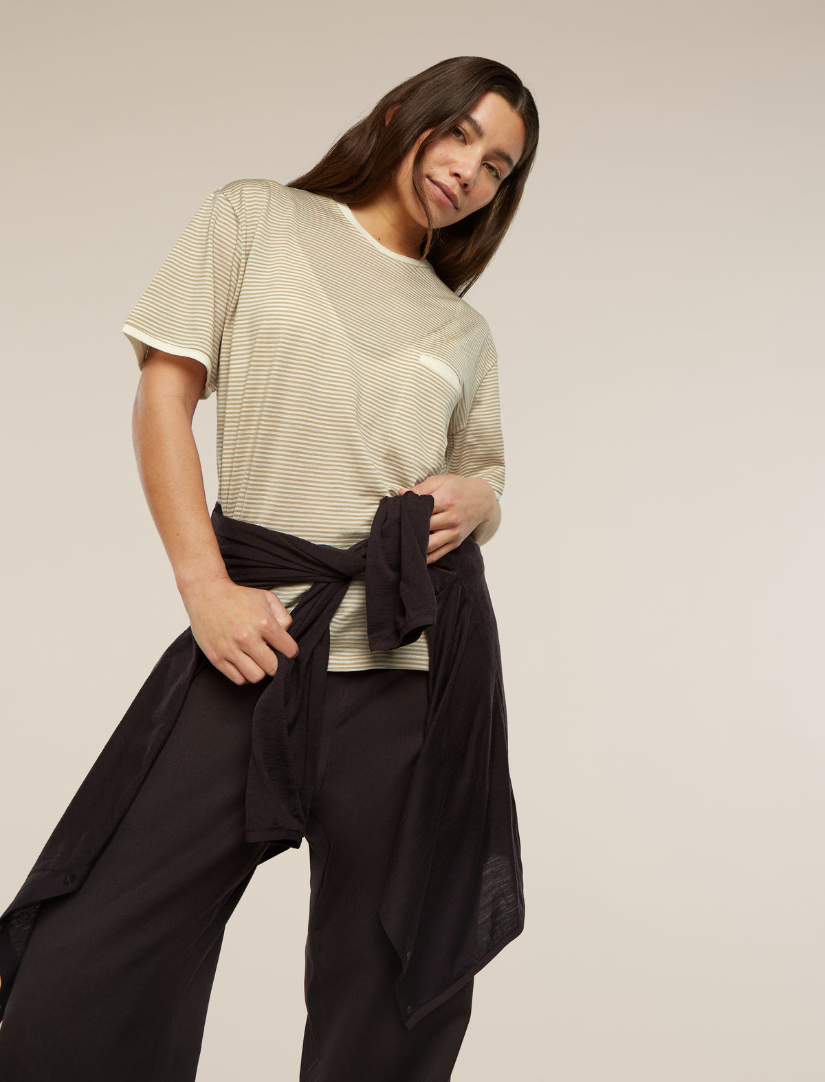 Unisex Merino 150 Round Neck Cardigan Before Dawn - 14