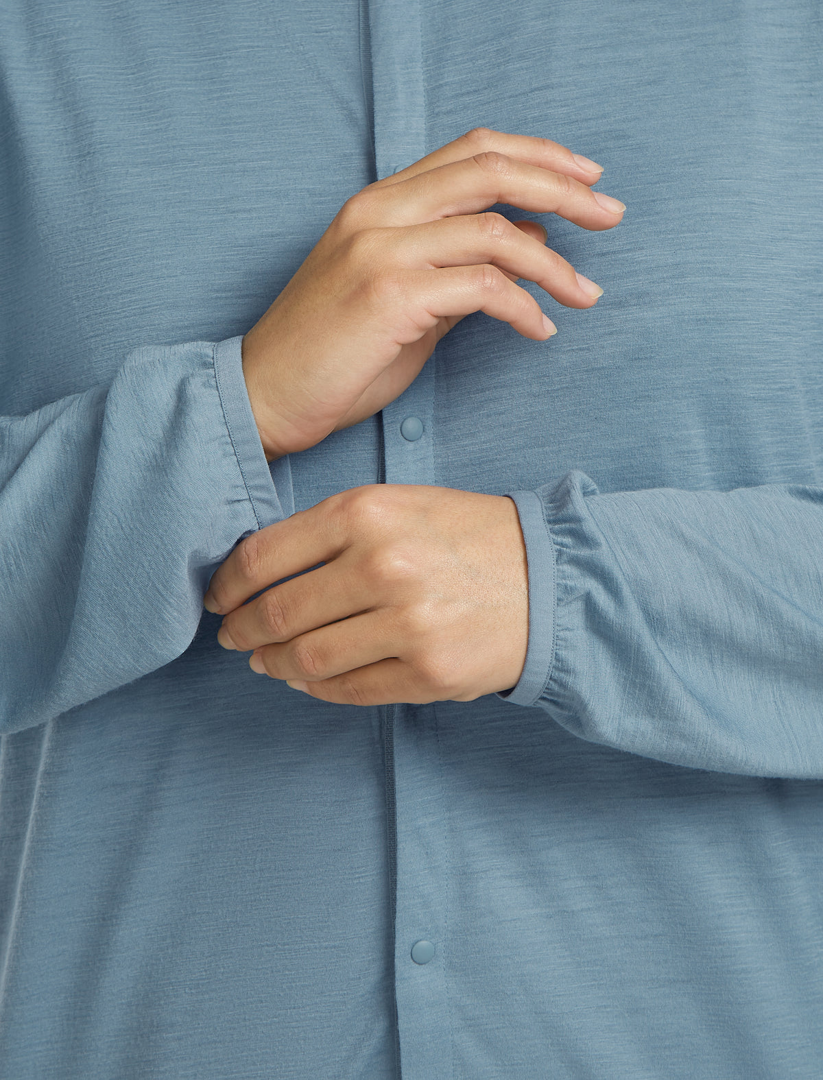 Unisex Merino 150 Round Neck Cardigan Flint Blue - 12