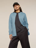 Unisex Merino 150 Round Neck Cardigan Flint Blue - 17