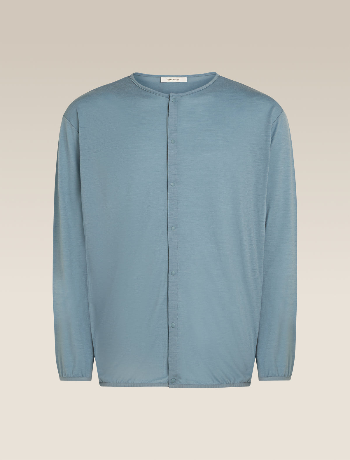 Unisex Merino 150 Round Neck Cardigan Flint Blue - 19