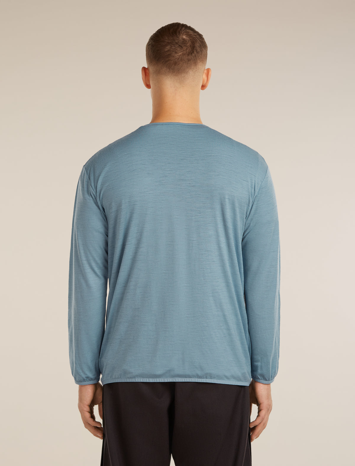 Unisex Merino 150 Round Neck Cardigan Flint Blue - 5