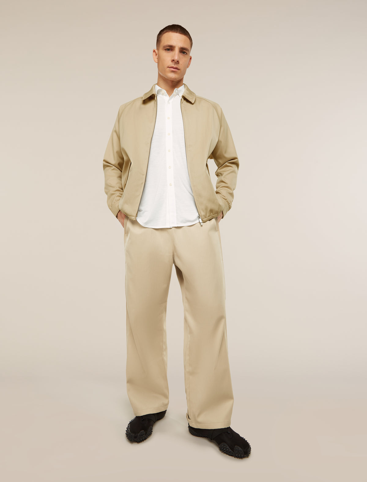 Unisex Merino Cotton Twill Adjustable Pants Safari - 1