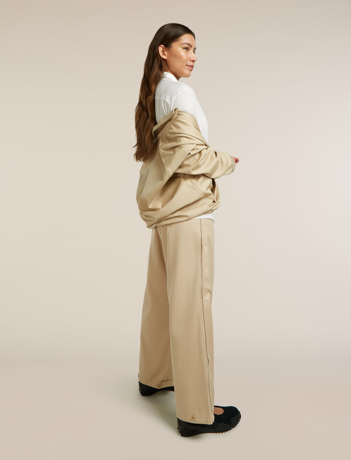 Unisex Merino Cotton Twill Adjustable Pants Safari - 16
