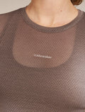 Women's Merino Blend 75 Cool-Lite™ Featherlight™ Short Sleeve Crewe AOP Pink Quartz/Porcini - 6