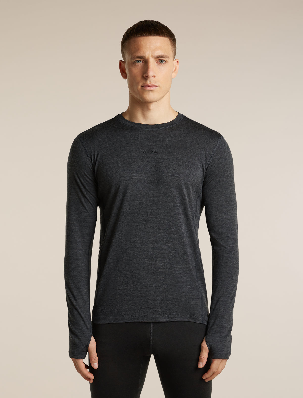 Men's 200 MerinoFine™ Ace Long Sleeve Thermal Crewe Jet Heather - 1
