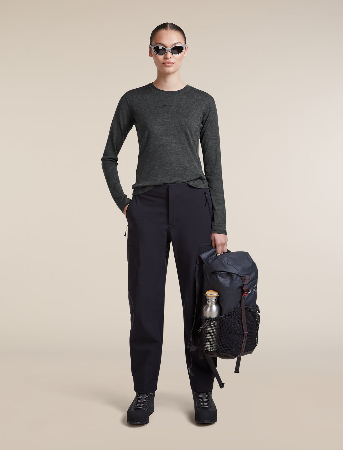 Women's 200 MerinoFine™ Ace Long Sleeve Thermal Crewe Jet Heather - 4