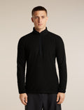 Men's Merino 400 RealFleece™ Grid Peaksland Long Sleeve Thermal Half Zip Black - 1