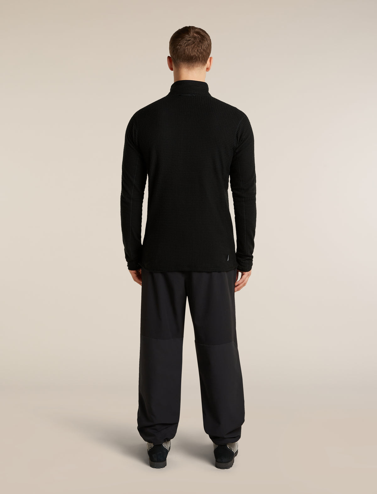 Men's Merino 400 RealFleece™ Grid Peaksland Long Sleeve Thermal Half Zip Black - 10