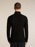 Men's Merino 400 RealFleece™ Grid Peaksland Long Sleeve Thermal Half Zip Black - 2