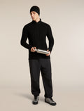 Men's Merino 400 RealFleece™ Grid Peaksland Long Sleeve Thermal Half Zip Black - 4