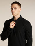 Men's Merino 400 RealFleece™ Grid Peaksland Long Sleeve Thermal Half Zip Black - 6