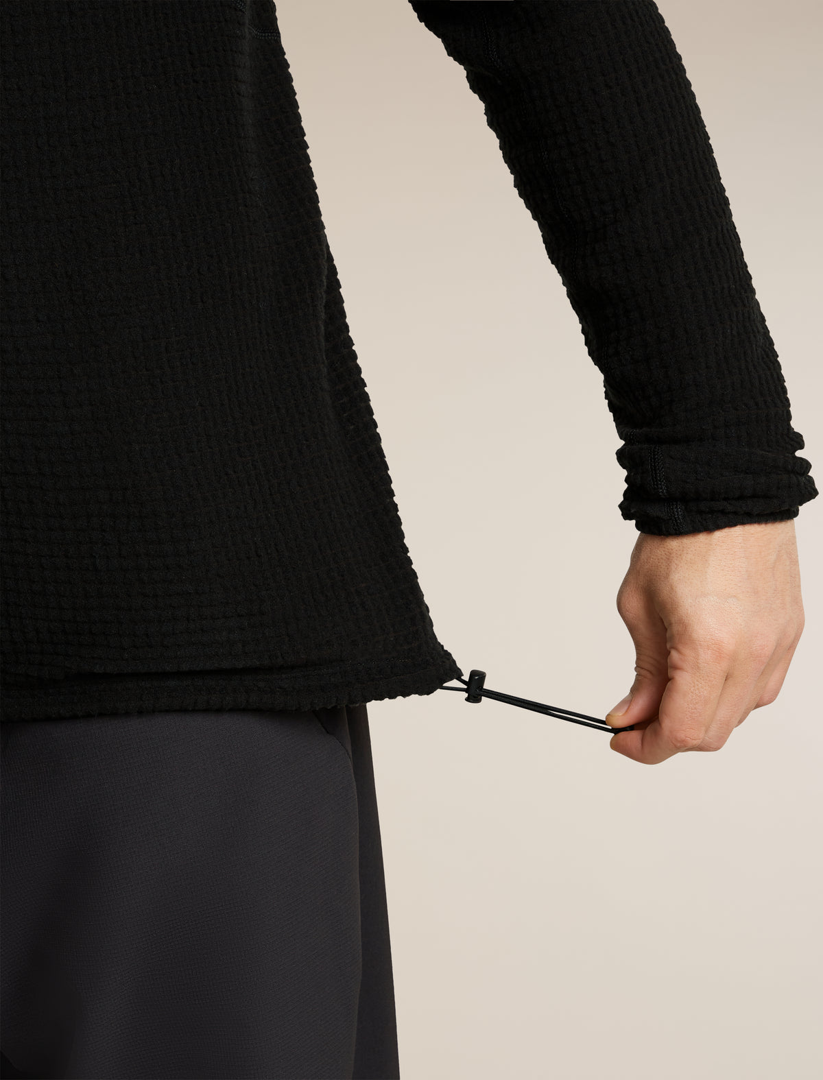 Men's Merino 400 RealFleece™ Grid Peaksland Long Sleeve Thermal Half Zip Black - 7