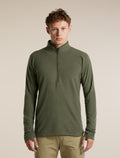 Men's Merino 400 RealFleece™ Grid Peaksland Long Sleeve Half Zip Dark Loden - 1