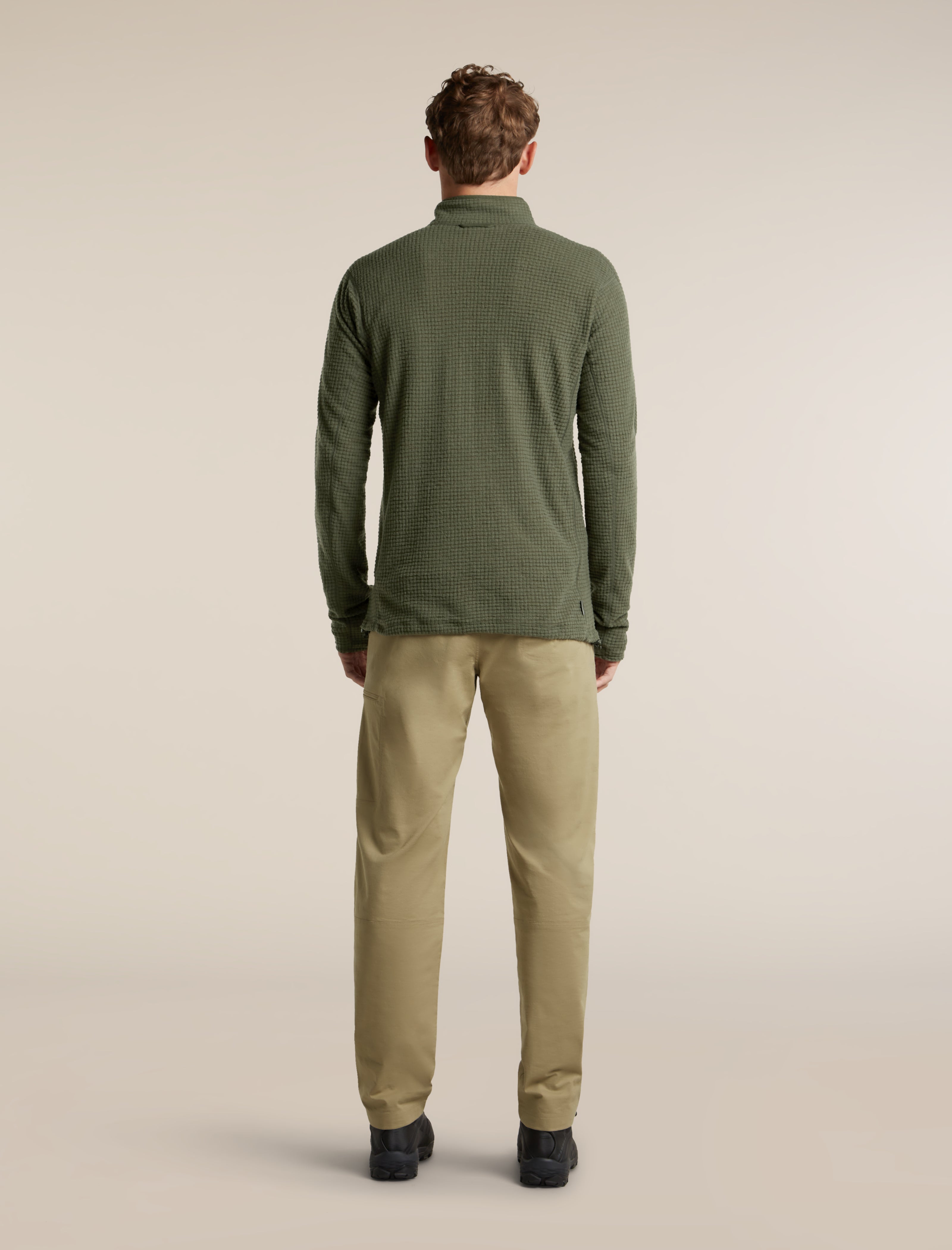 ハッピー Men's Merino 400 RealFleece™ Grid Peaksland Long Sleeve Half Zip