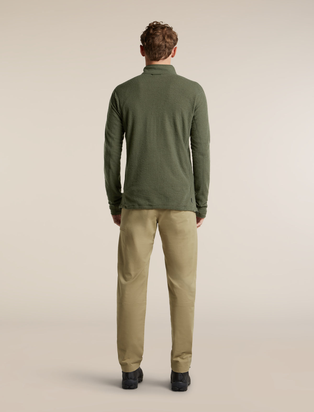 Men's Merino 400 RealFleece™ Grid Peaksland Long Sleeve Half Zip Dark Loden - 10