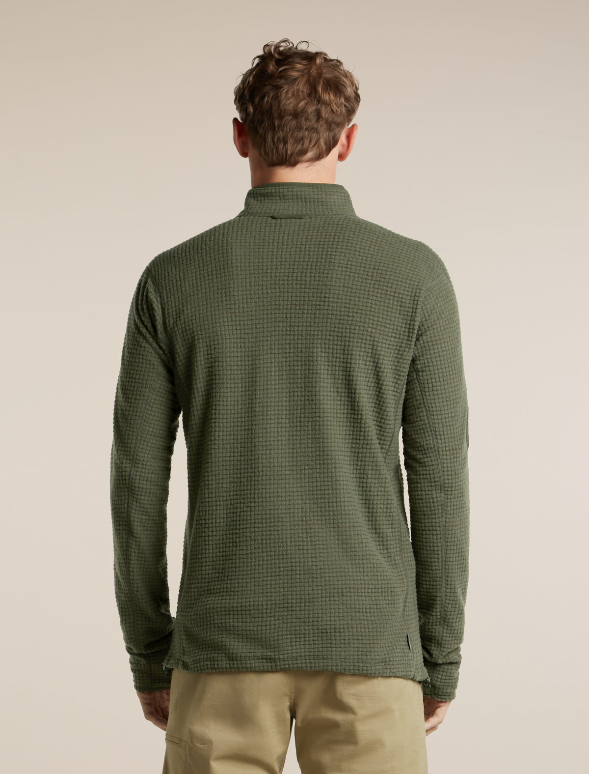 Men's Merino 400 RealFleece™ Grid Peaksland Long Sleeve Half Zip Dark Loden - 2