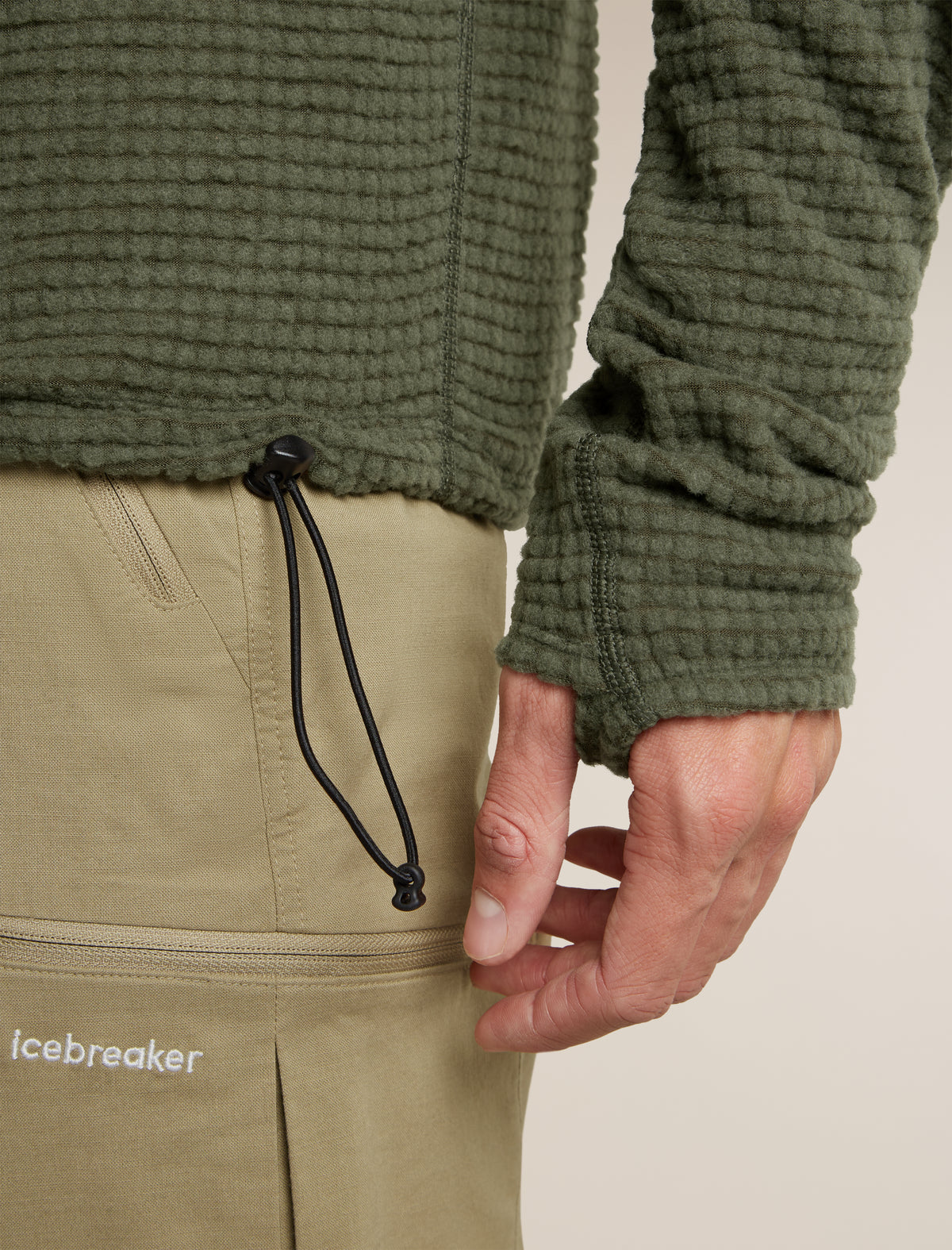 Men's Merino 400 RealFleece™ Grid Peaksland Long Sleeve Half Zip Dark Loden - 7