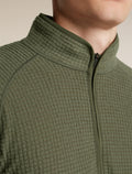 Men's Merino 400 RealFleece™ Grid Peaksland Long Sleeve Half Zip Dark Loden - 8