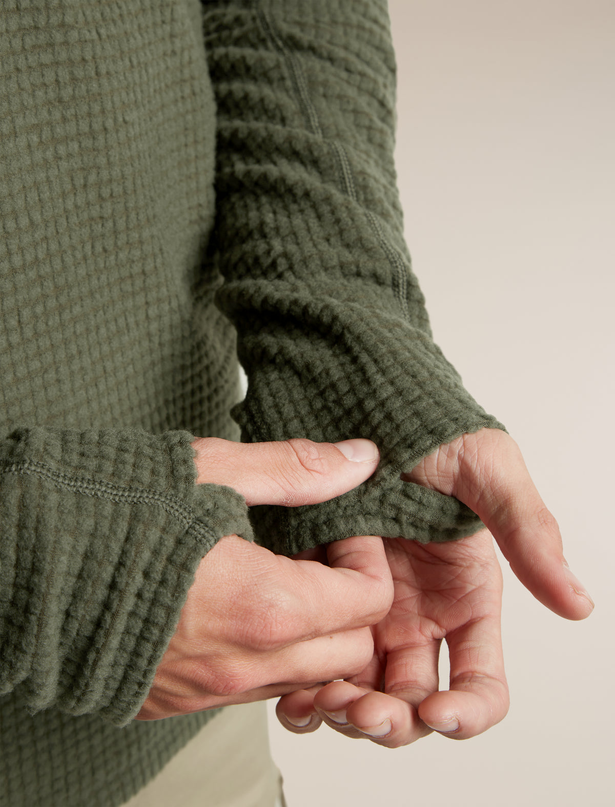 Men's Merino 400 RealFleece™ Grid Peaksland Long Sleeve Half Zip Dark Loden - 9