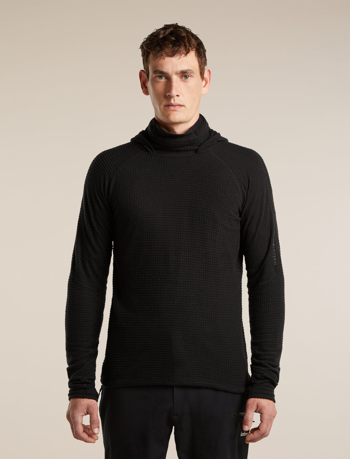 Men's Merino 400 RealFleece™ Grid Blackridge Pullover Hoodie Black - 1