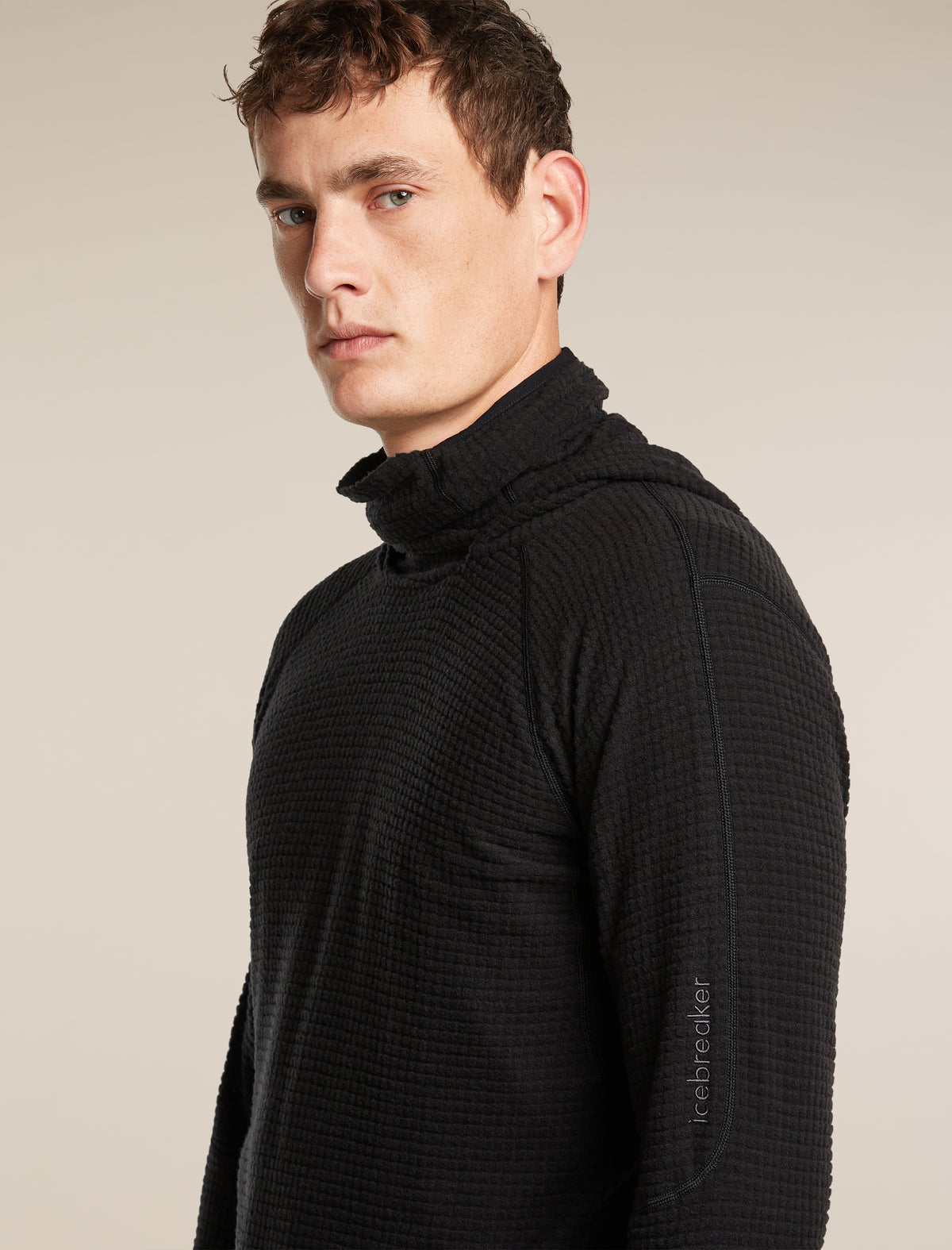 Men's Merino 400 RealFleece™ Grid Blackridge Pullover Hoodie Black - 8