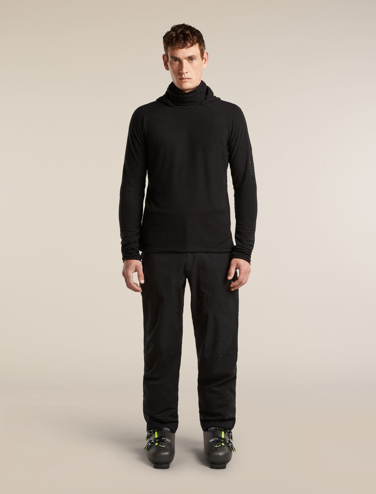 Men's Merino 400 RealFleece™ Grid Blackridge Pullover Hoodie Black - 3