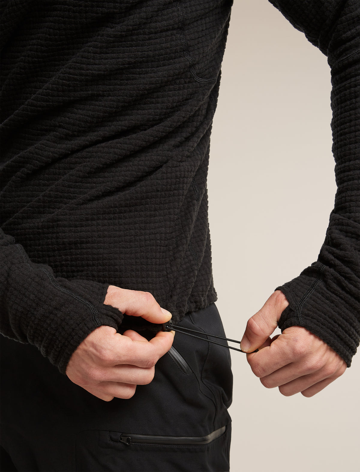 Men's Merino 400 RealFleece™ Grid Blackridge Pullover Hoodie Black - 10