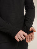 Men's Merino 400 RealFleece™ Grid Blackridge Pullover Hoodie Black - 6