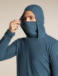 Men's Merino 400 RealFleece™ Grid Blackridge Pullover Hoodie Abyss - 7