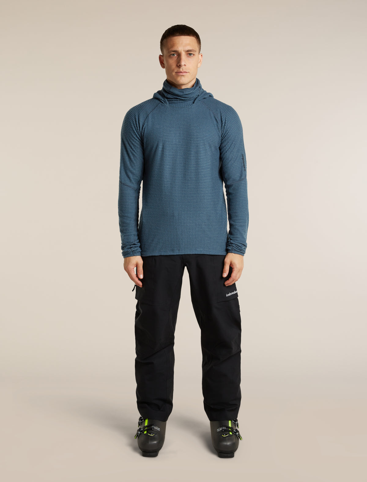 Men's Merino 400 RealFleece™ Grid Blackridge Pullover Hoodie Abyss - 3