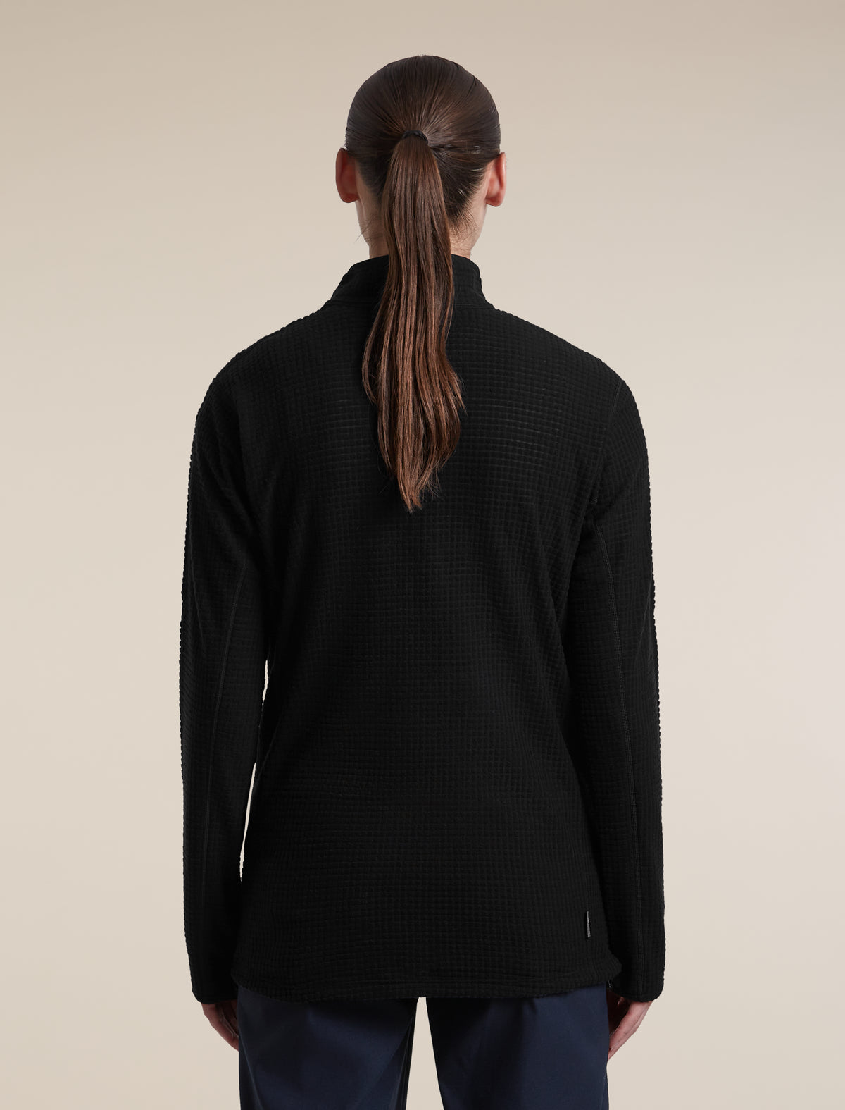 Women's Merino 400 RealFleece™ Grid Peaksland Long Sleeve Half Zip Black - 2