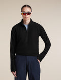 Women's Merino 400 RealFleece™ Grid Peaksland Long Sleeve Half Zip Black - 5