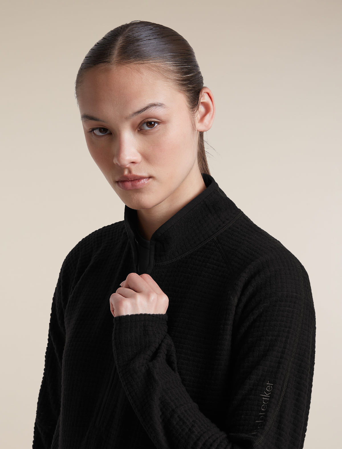 Women's Merino 400 RealFleece™ Grid Peaksland Long Sleeve Half Zip Black - 6