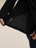 Women's Merino 400 RealFleece™ Grid Peaksland Long Sleeve Half Zip Black - 8