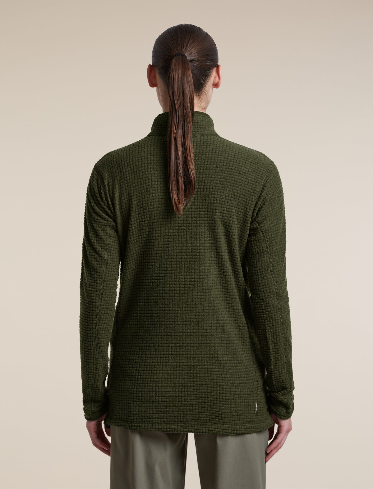 Women's Merino 400 RealFleece™ Grid Peaksland Long Sleeve Half Zip Dark Loden - 2