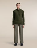 Women's Merino 400 RealFleece™ Grid Peaksland Long Sleeve Half Zip Dark Loden - 3