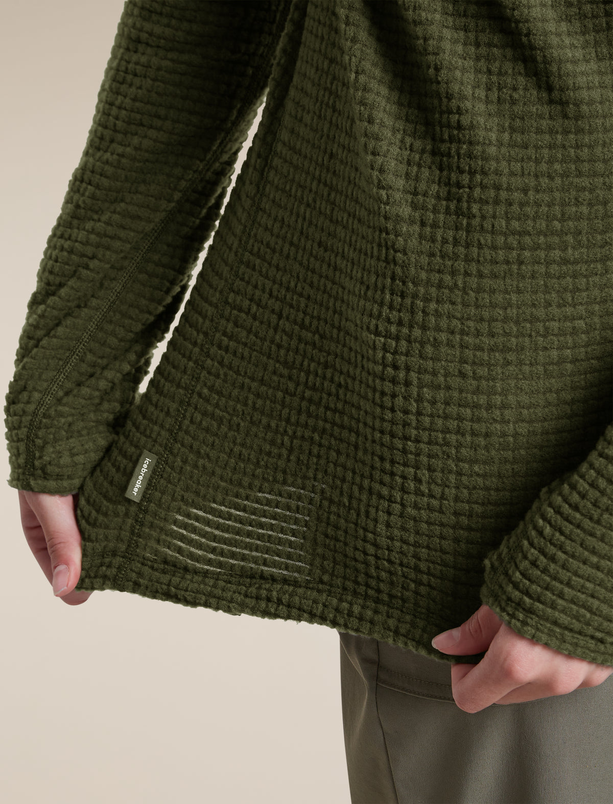 Women's Merino 400 RealFleece™ Grid Peaksland Long Sleeve Half Zip Dark Loden - 8